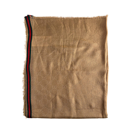 Foulard GG Supreme de seda e algodão listrado GG