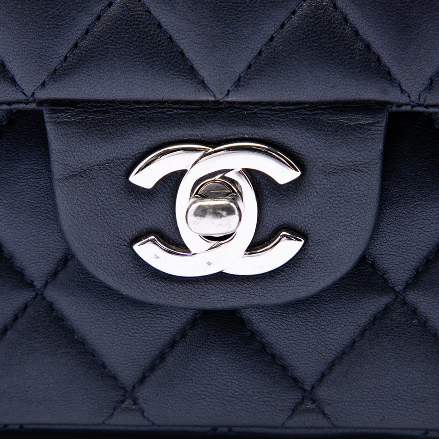 322605062 Chanel Medium Classic Lambskin Double Flap Blue 5