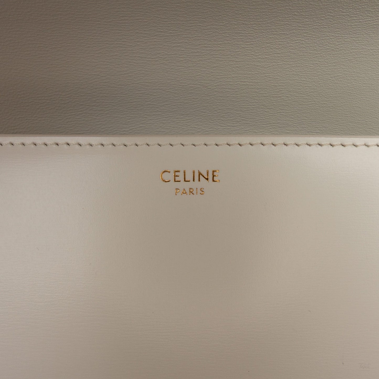322606056 Celine Classique Shiny Calfskin Triomphe Crossbody White 5