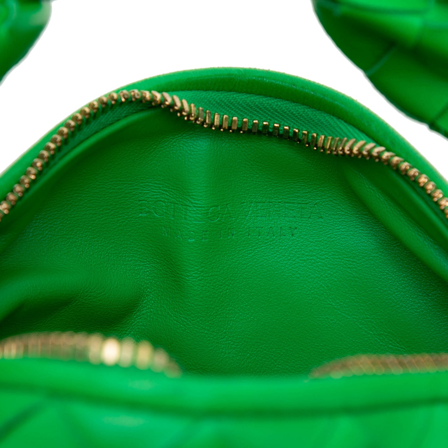 Jodie Mini Intrecciato Leather Hobo Handbag Green