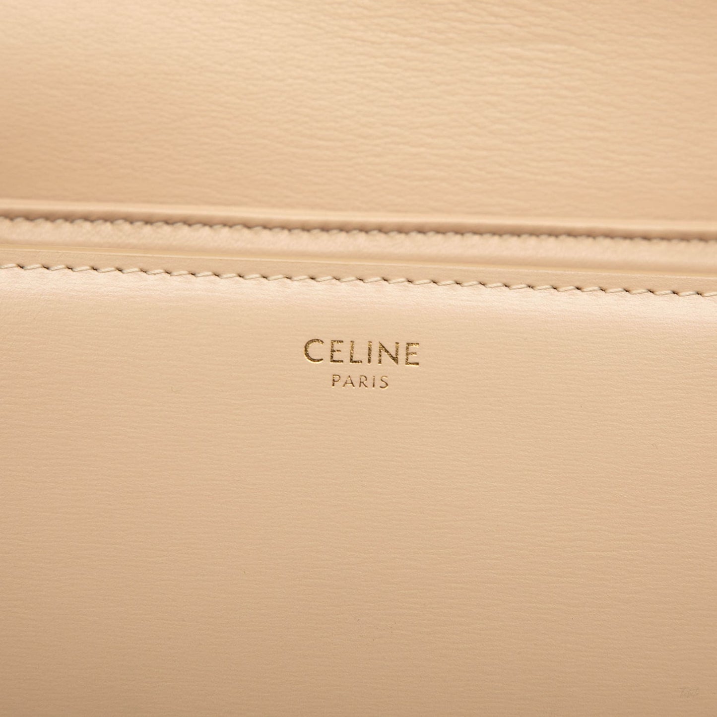 322606135 Triomphe Teen Shiny Calfskin Leather Flap Crossbody Beige 5