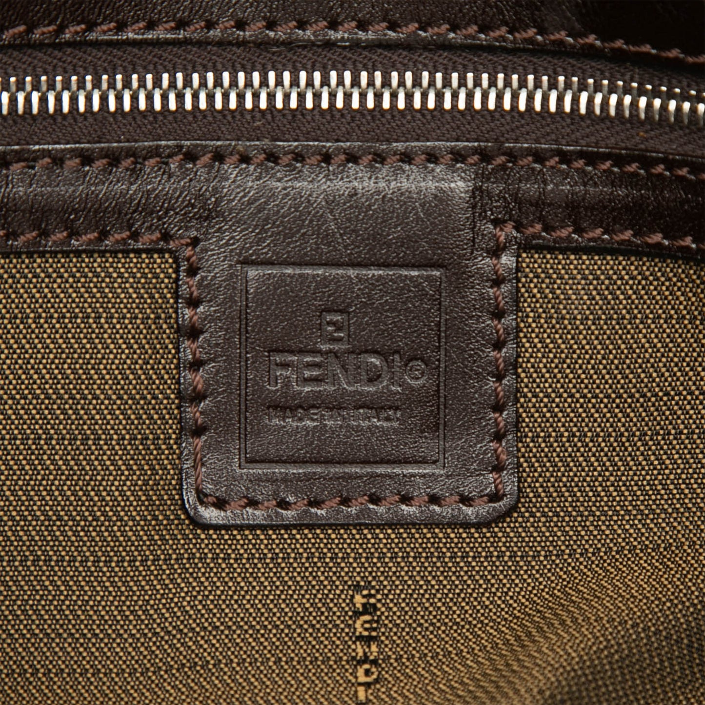 Zucca Medium Canvas Baguette Handbag Brown