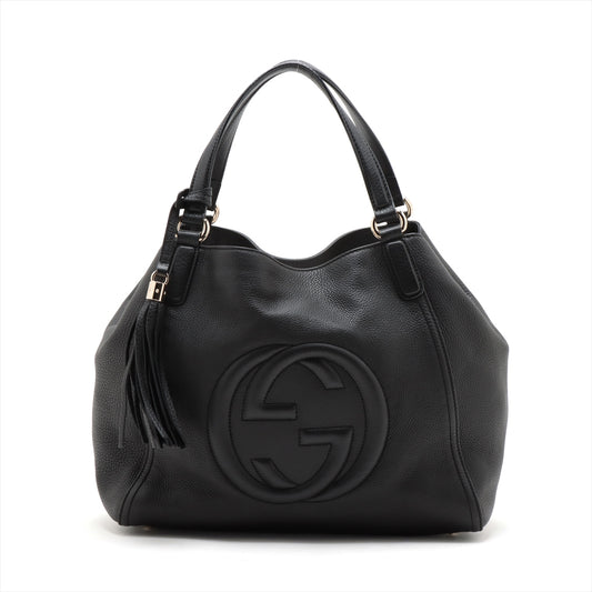 Soho Medium Leder Hobo Schultertasche Schwarz