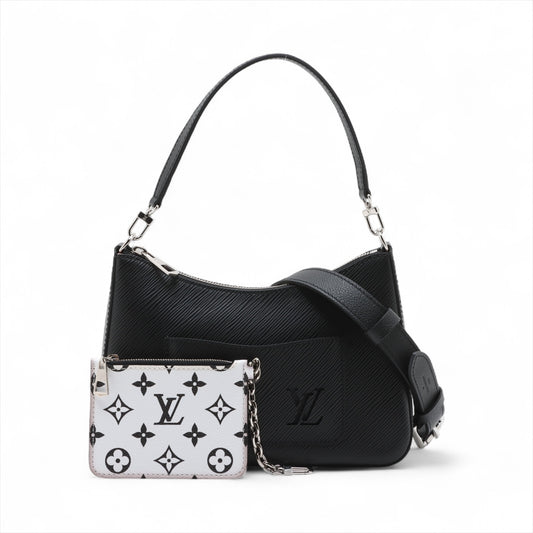 Marelle Epi Leather Shoulder Bag Handbag Black