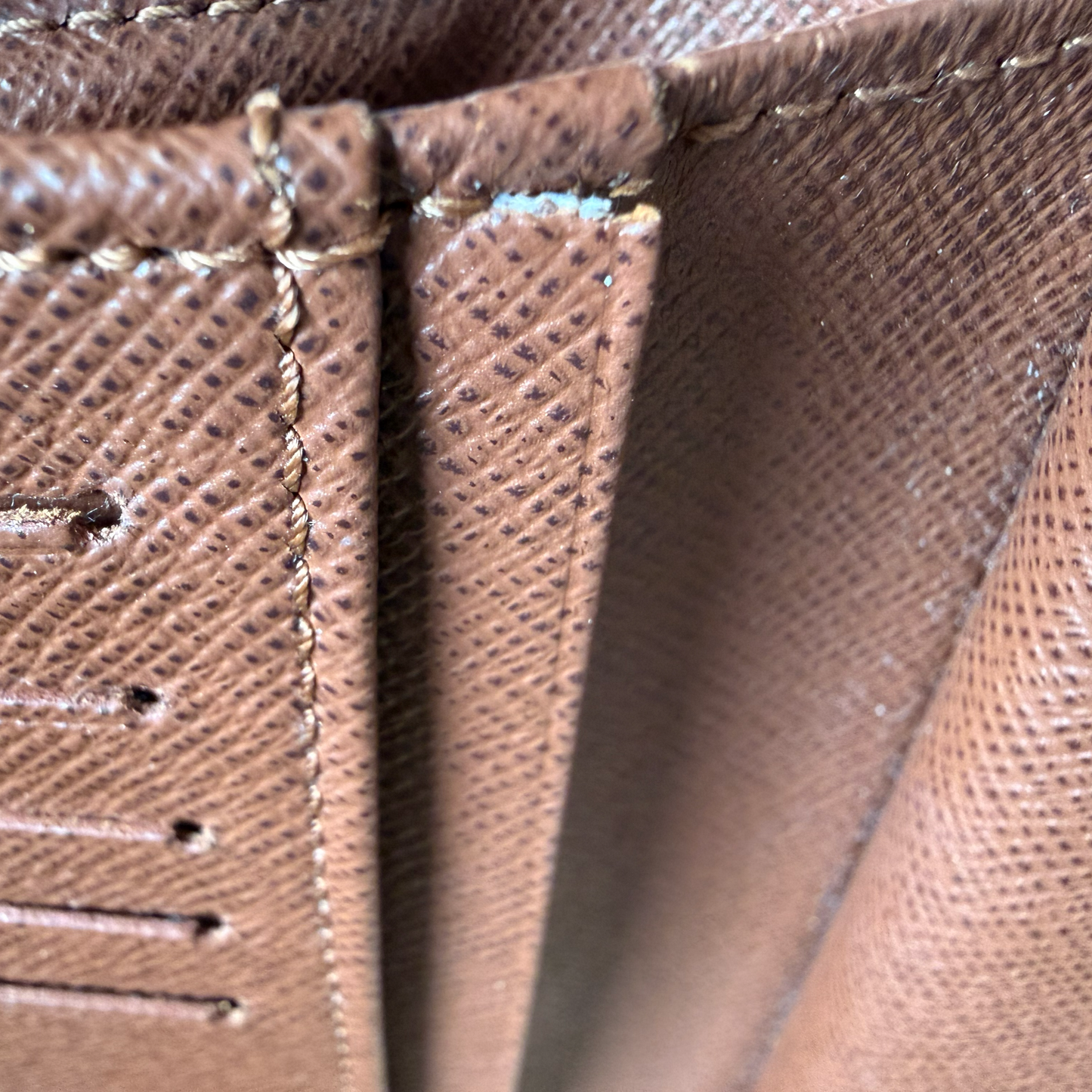 French Purse Canvas Compact Wallet Brown