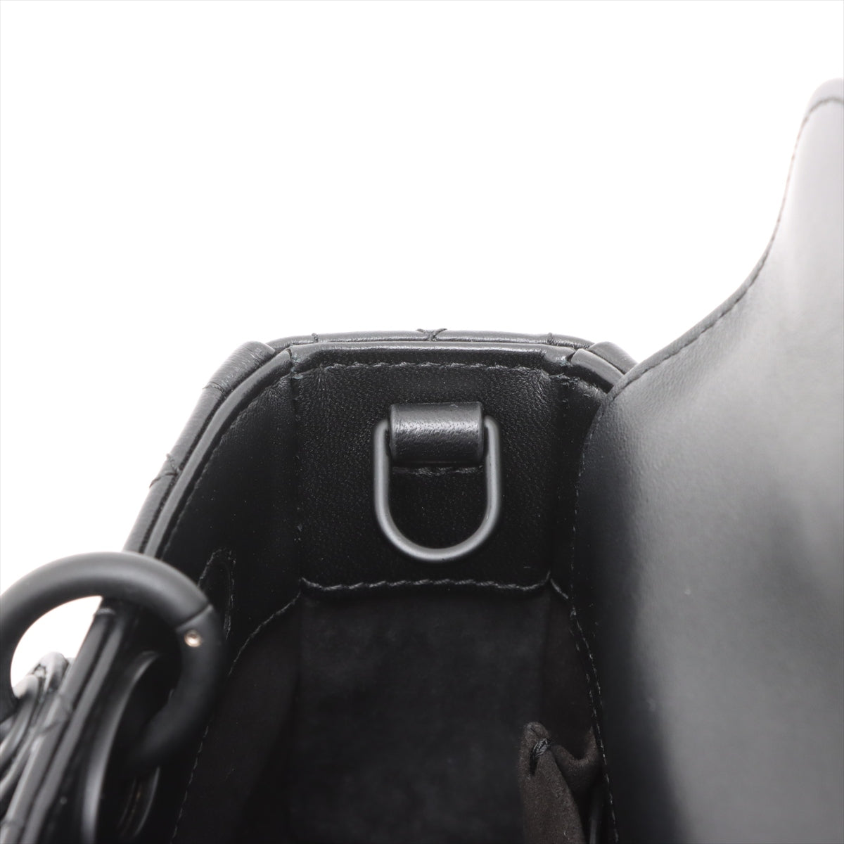 Lady D-Joy Small Calfskin & Patent Cannage Top-maniglia Borsa Black