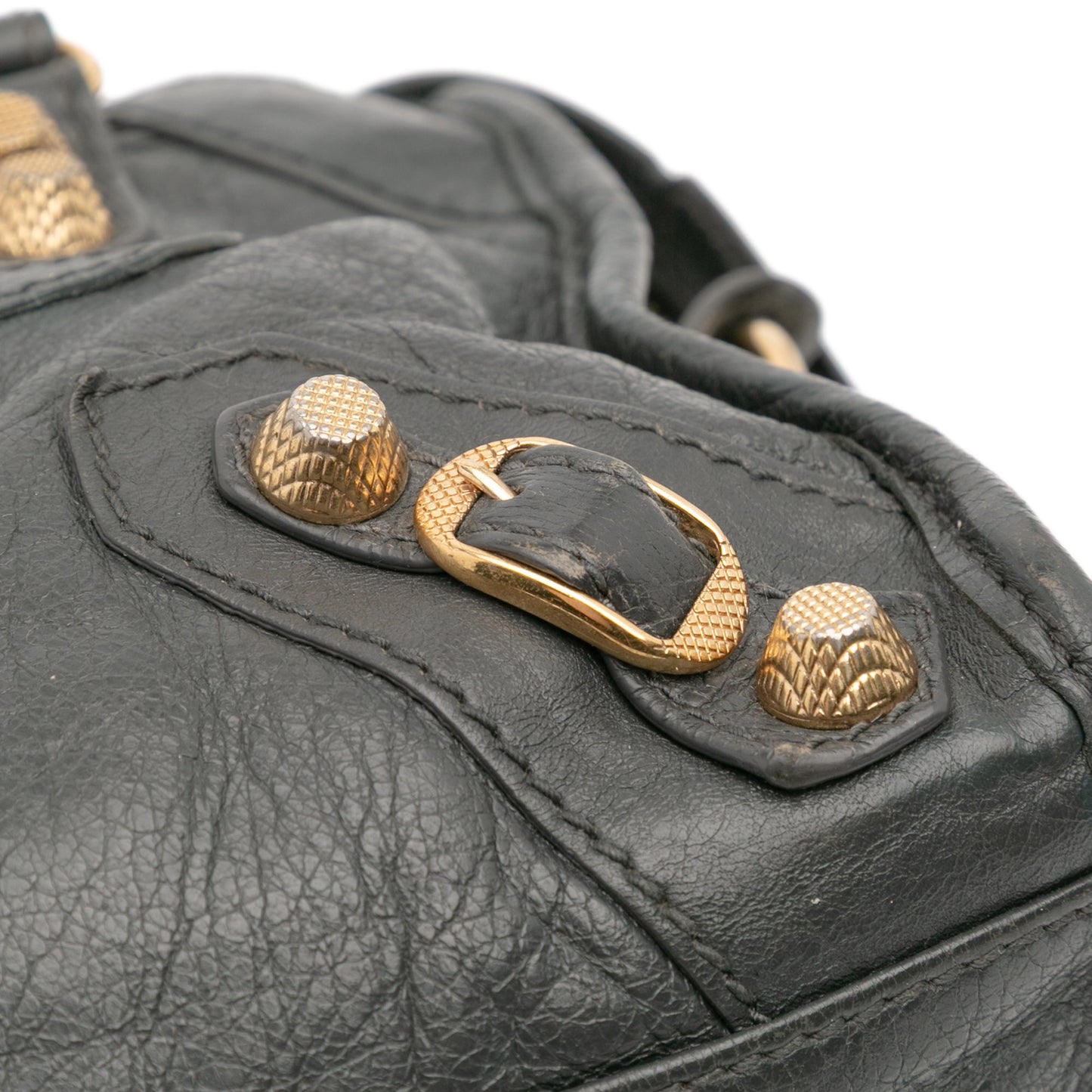 Second hand Balenciaga City Mini Leather Handbag Grey - Tabita Bags