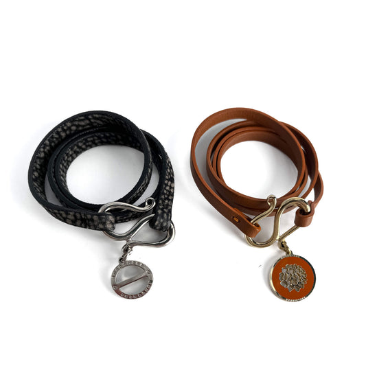 Second hand Borbonese Double Turn Leather Bracelet Bicolor - Tabita Bags