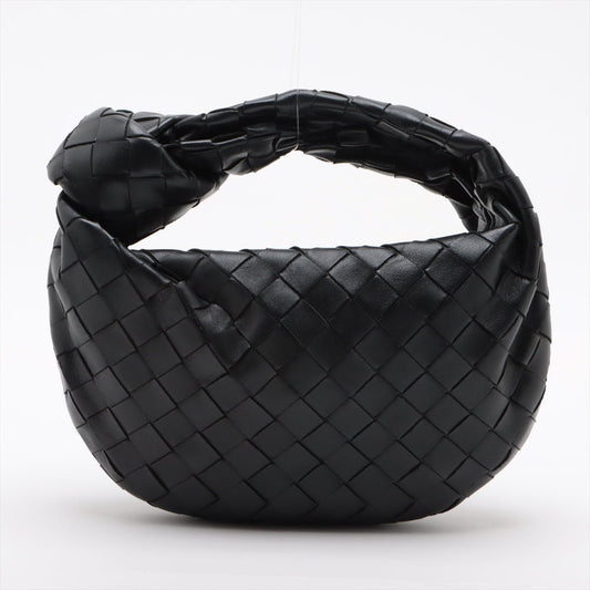 Second hand Bottega Veneta Jodie Mini Intrecciato Leather Hobo Handbag Black - Tabita Bags