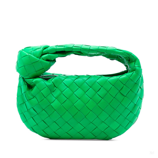 Second hand Bottega Veneta Jodie Mini Intrecciato Leather Hobo Handbag Green - Tabita Bags