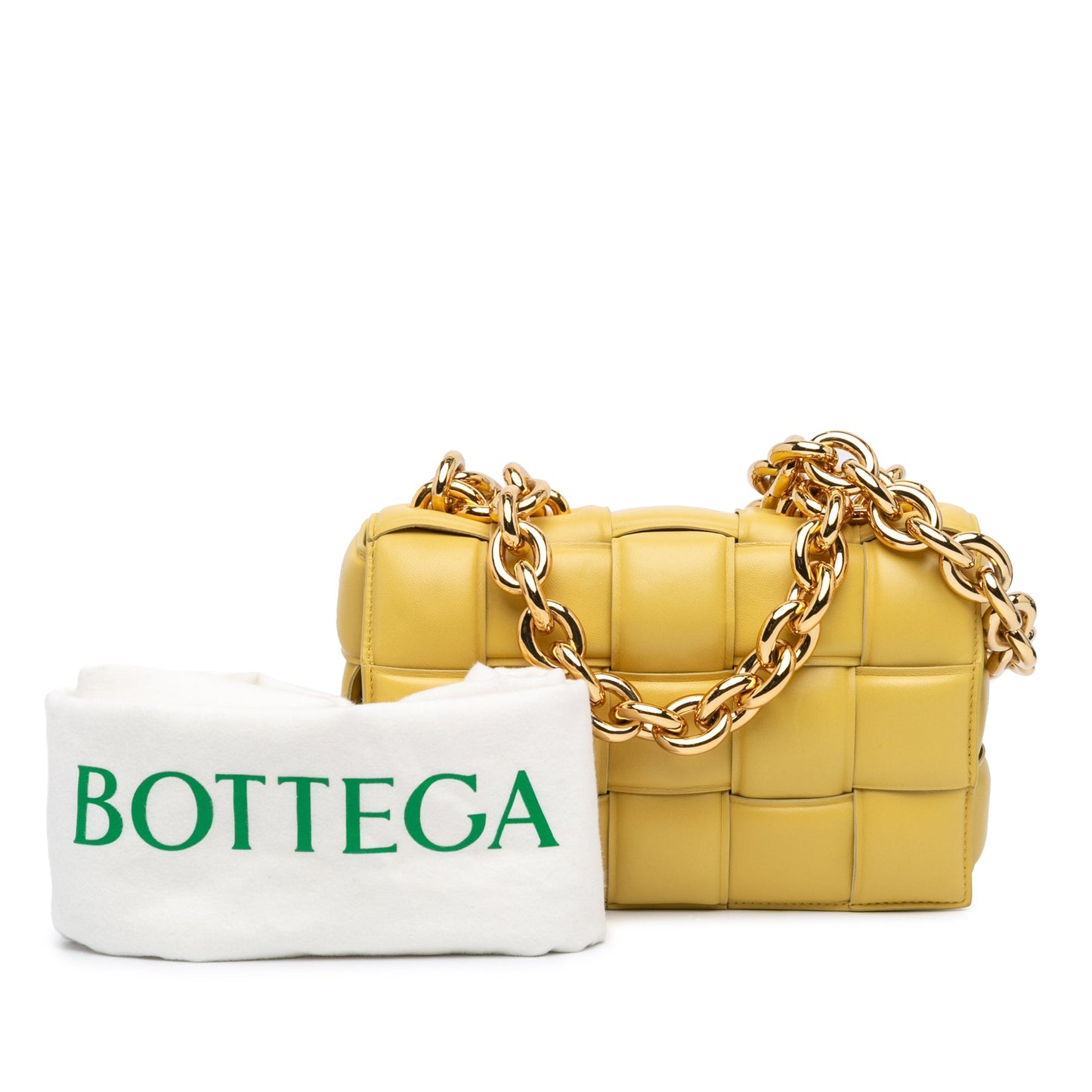 Second hand Bottega Veneta Padded Cassette Leather Crossbody Yellow - Tabita Bags