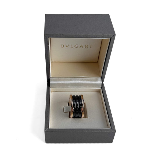 Second hand Bulgari B. Zero Rose Gold & Ceramic Ring 54 Pink & Black - Tabita Bags