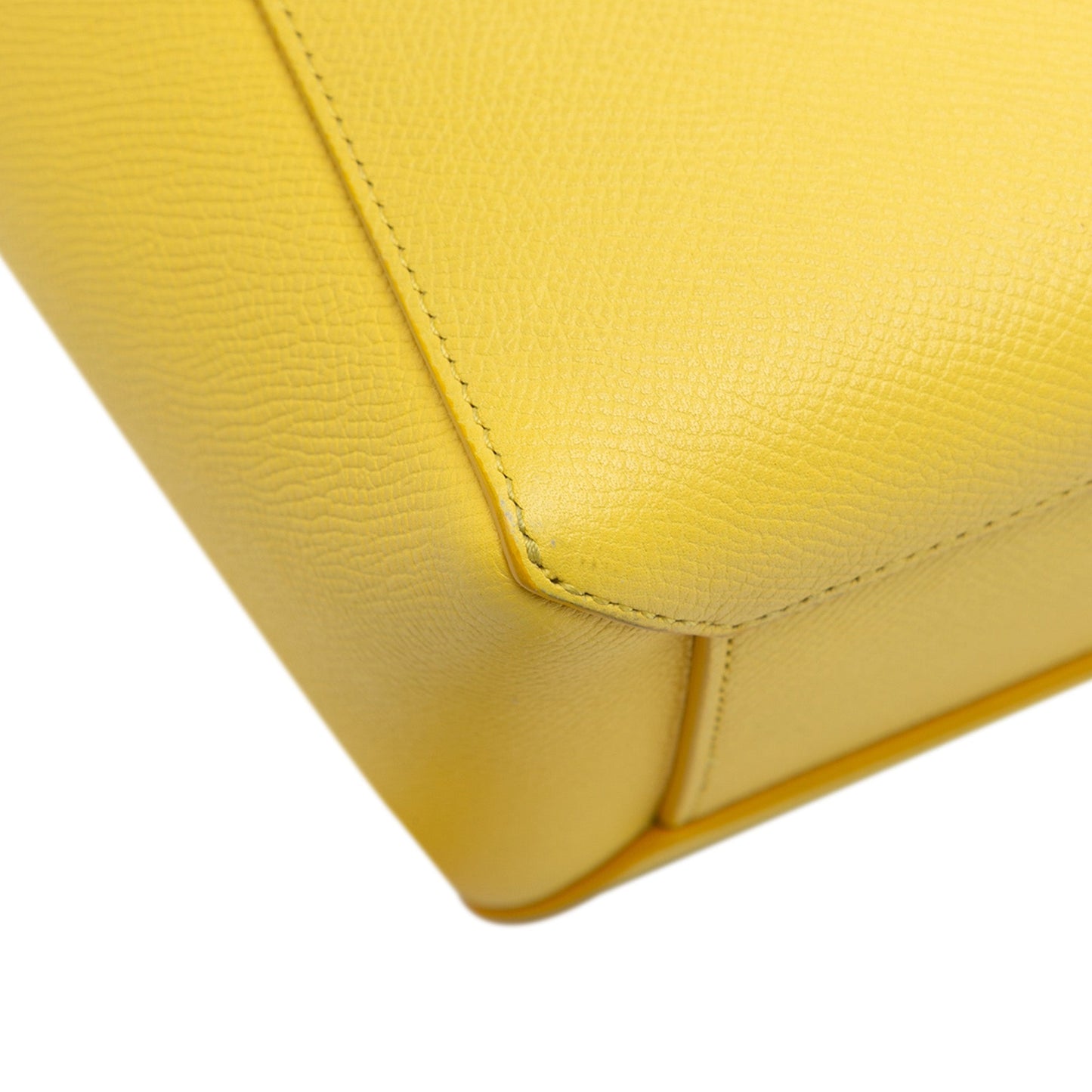 Second hand Céline Belt Bag Nano Grained Calfskin Leather 3 - Ways Tote Bag Yellow - Tabita Bags