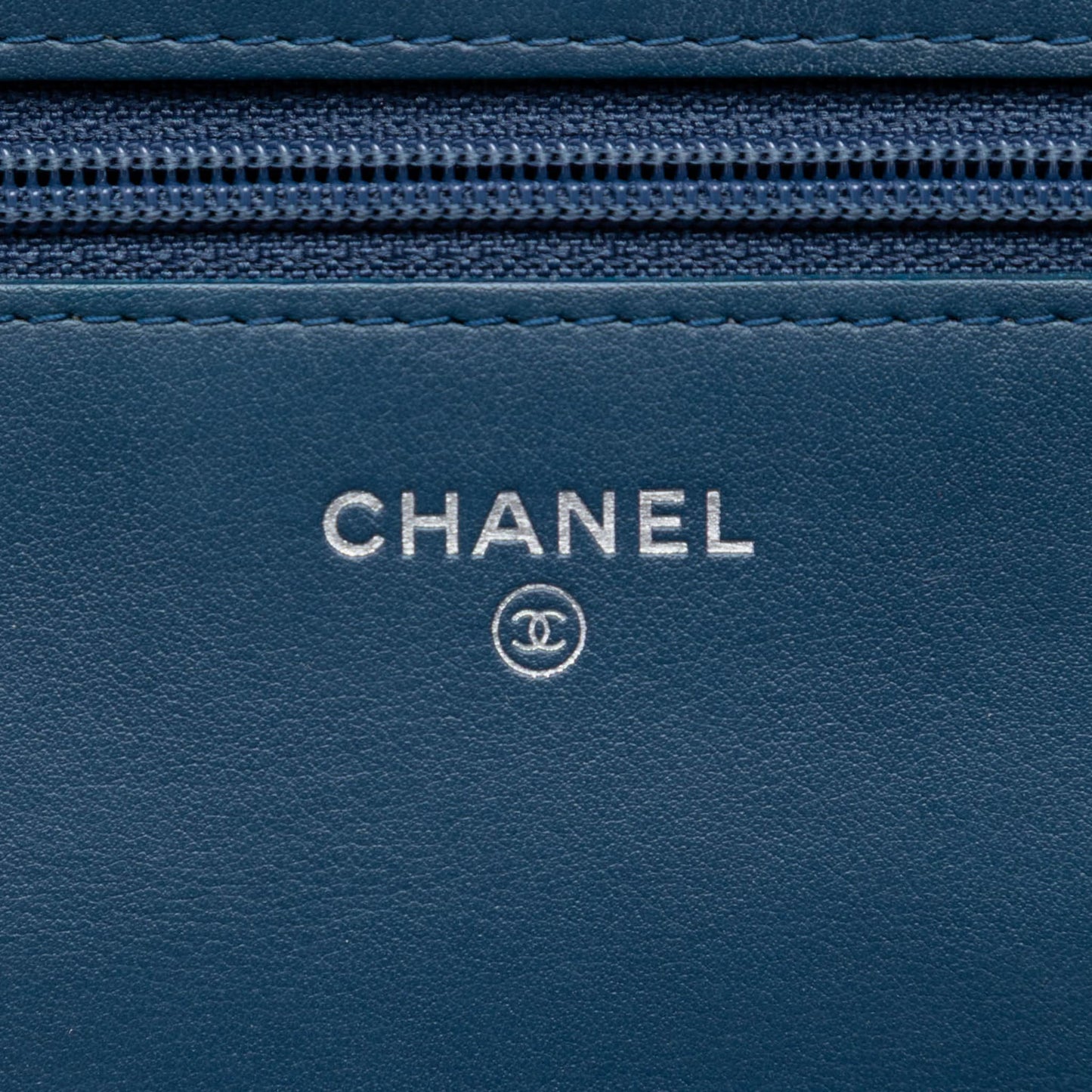 Second hand Chanel Boy Leather Wallet on Chain Clutch Blue - Tabita Bags