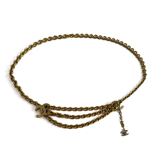Second hand Chanel CC Metal Thin Belt 85 Gold - Tabita Bags