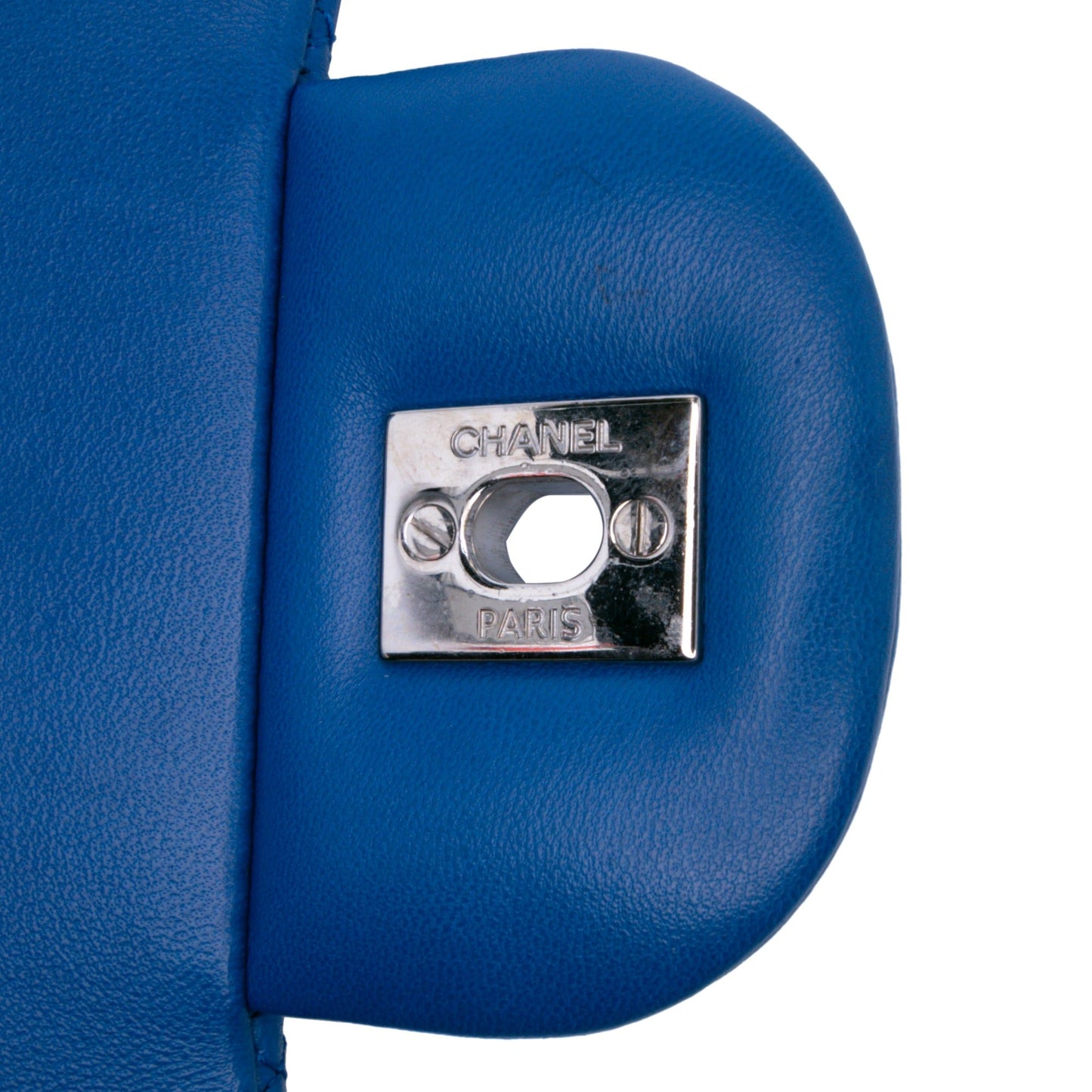 Second hand Chanel Classic Double Flap Jumbo Lambskin Leather Matelassè Handbag Blue - Tabita Bags