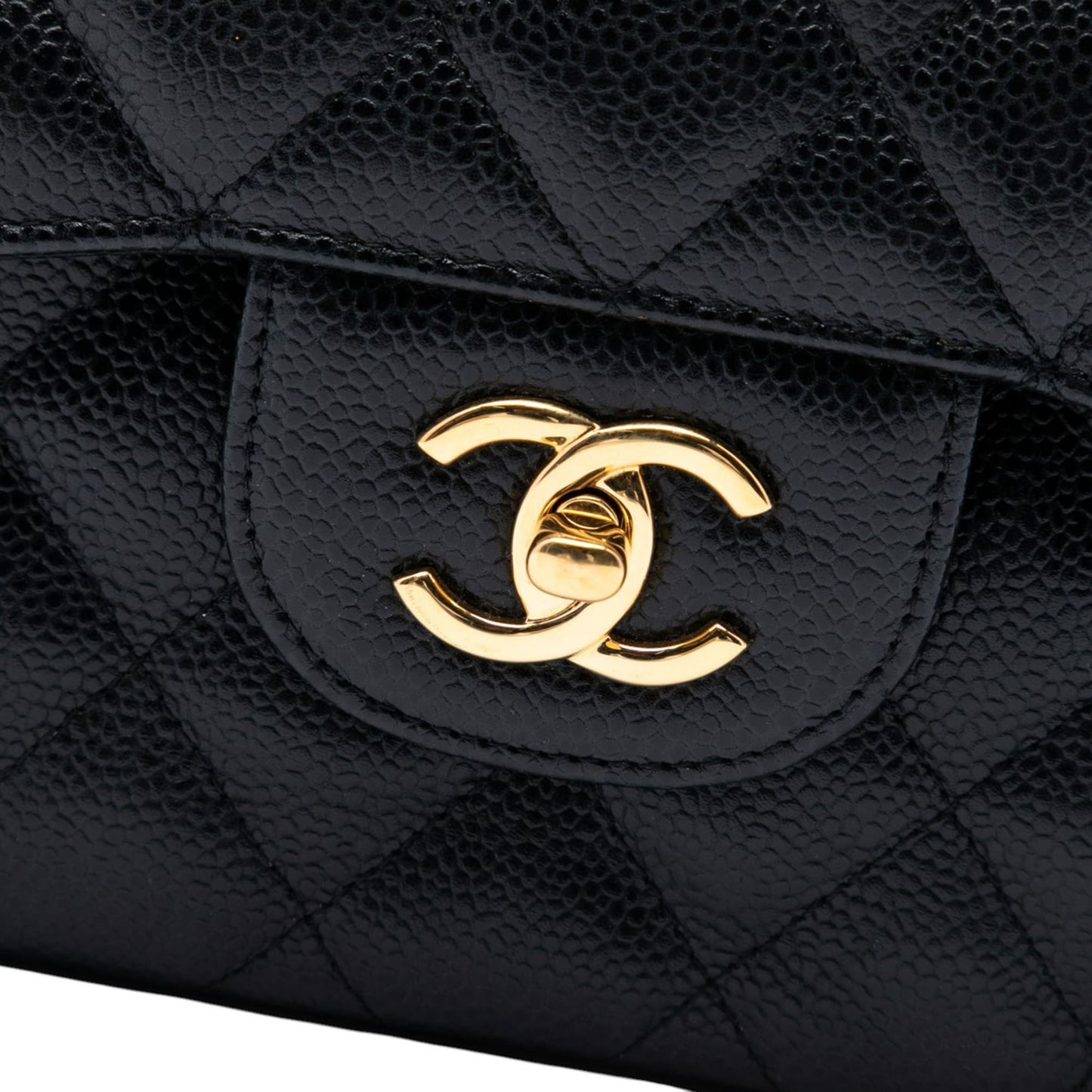 Second hand Chanel Classic Double Flap Jumbo Matelassè Caviar Leather Flap Handbag Black - Tabita Bags