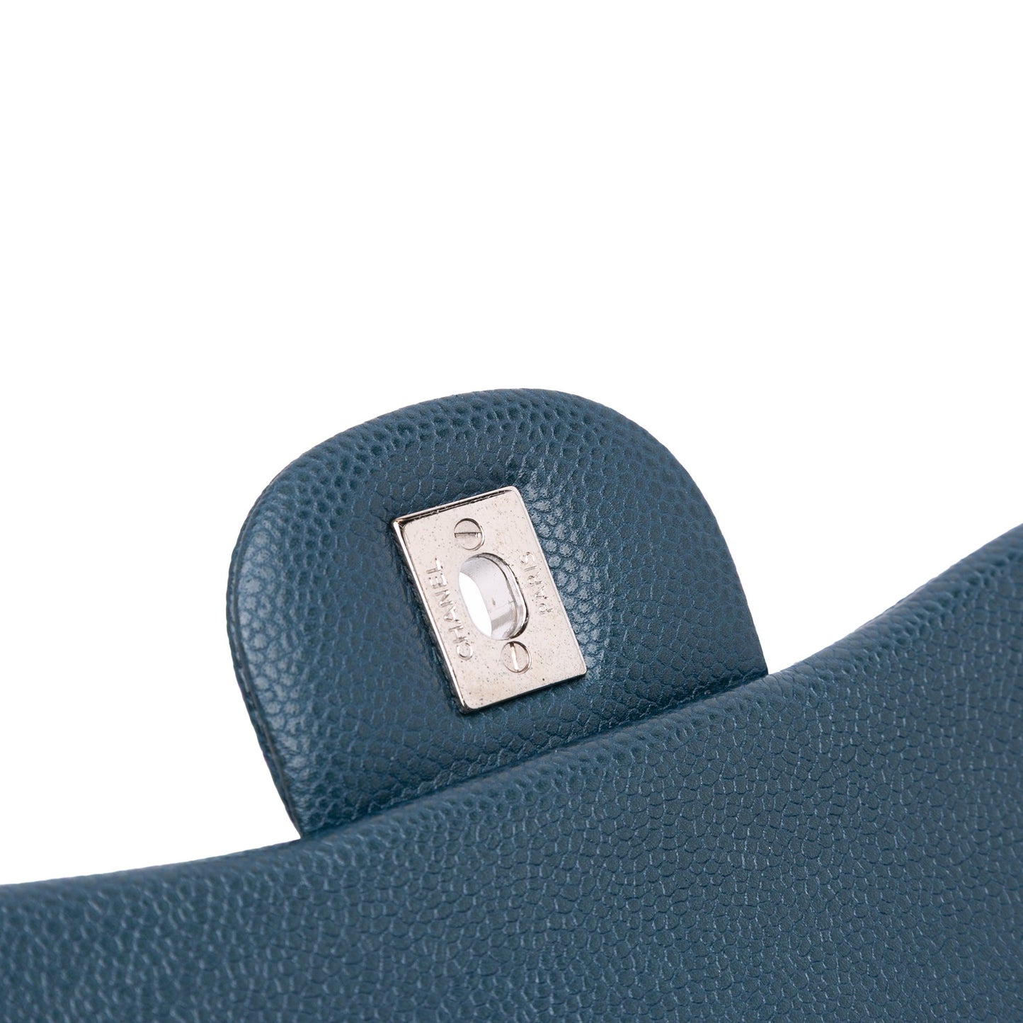 Second hand Chanel Classic Double Flap Jumbo Matelassè Caviar Leather Handbag Blue - Tabita Bags