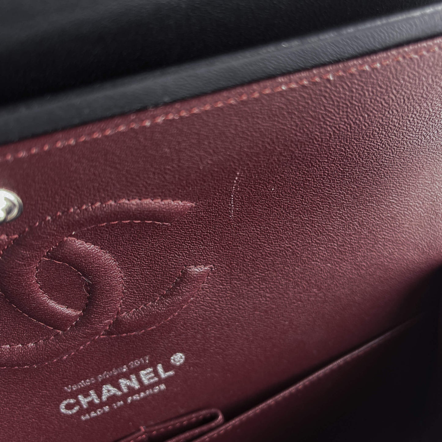 Second hand Chanel Classic Double Flap Medium Lambskin Leather Matelassè Shoulder Bag Black - Tabita Bags