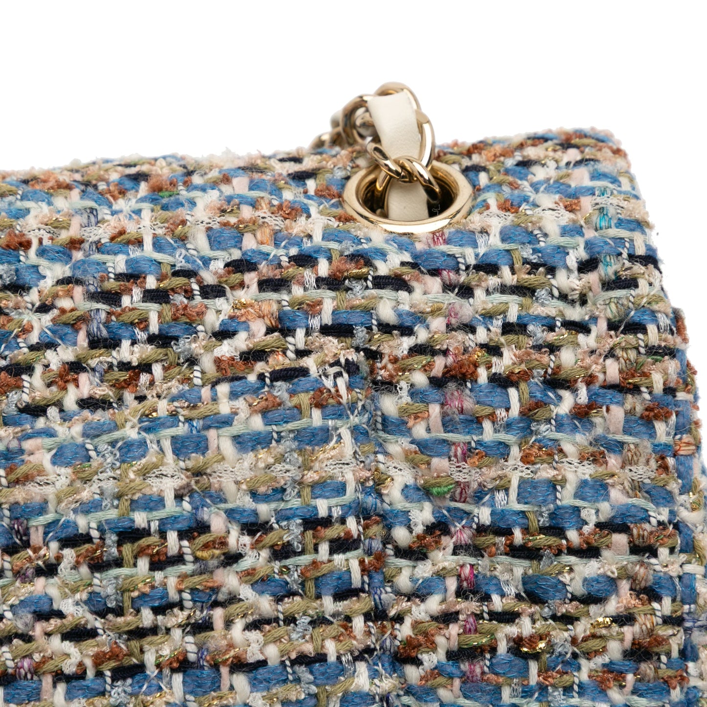 Second hand Chanel Classic Double Flap Medium Tweed Shoulder Bag Multicolor - Tabita Bags