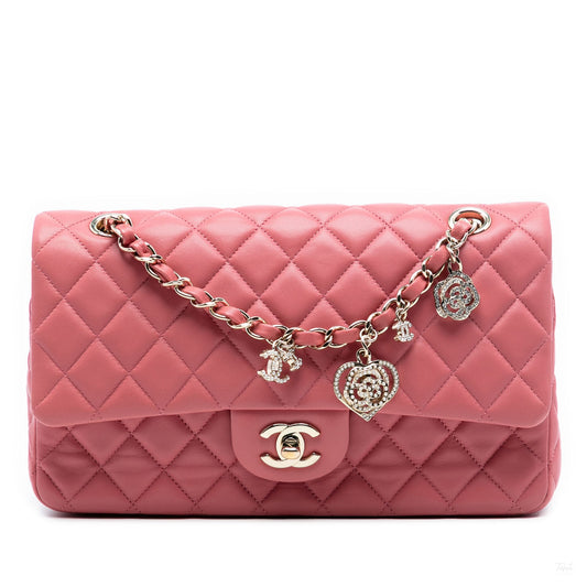 Second hand Chanel Classic Single Flap Leather Matelassè Crossbody Pink - Tabita Bags