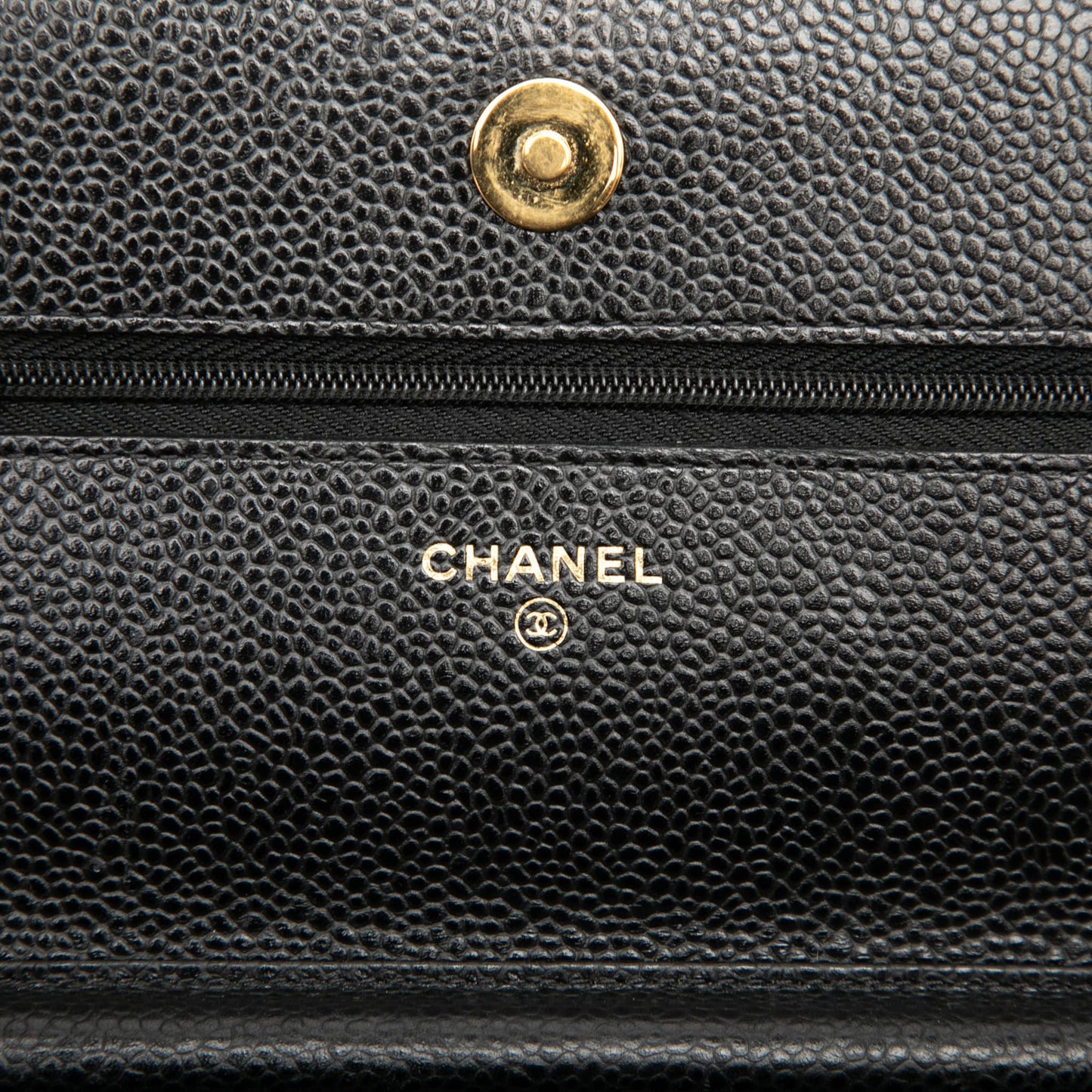 Second hand Chanel WOC Caviar Leather Quilted Flap Crossbody Black - Tabita Bags
