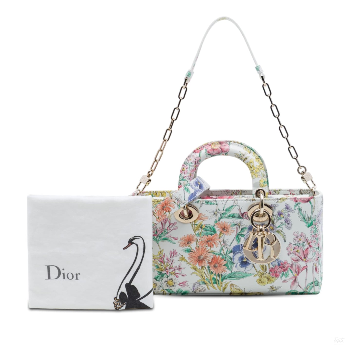 Second hand Dior Lady D-Joy Medium Calfskin Astral Flowers Top-handle Handbag Multicolor - Tabita Bags