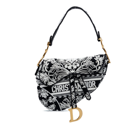 Second hand Dior Saddle Canvas No Strap Handbag Ornamental Cornely Black - Tabita Bags