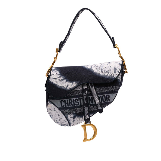 Second hand Dior Saddle Canvas Saddle Handbag No Strap Black - Tabita Bags