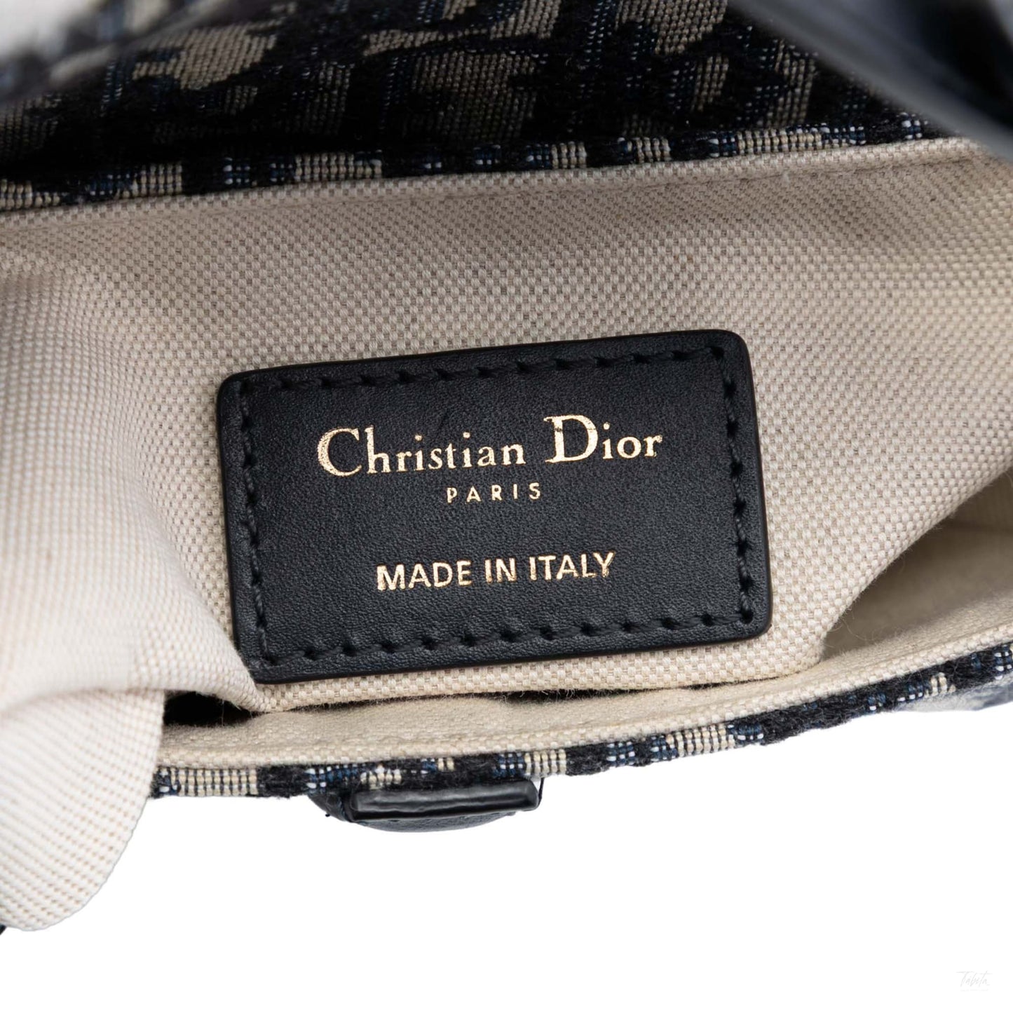 Second hand Dior Saddle Mini Canvas Embroidery Shoulder Bag Oblique Blue - Tabita Bags