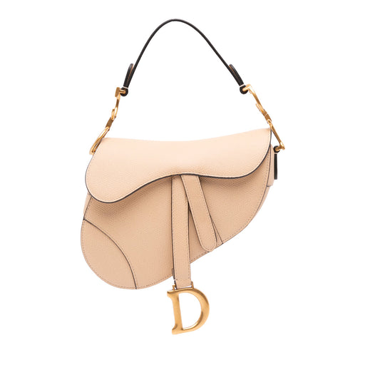Second hand Dior Saddle Mini Grained Calfskin Leather Handbag No Strap Brown - Tabita Bags