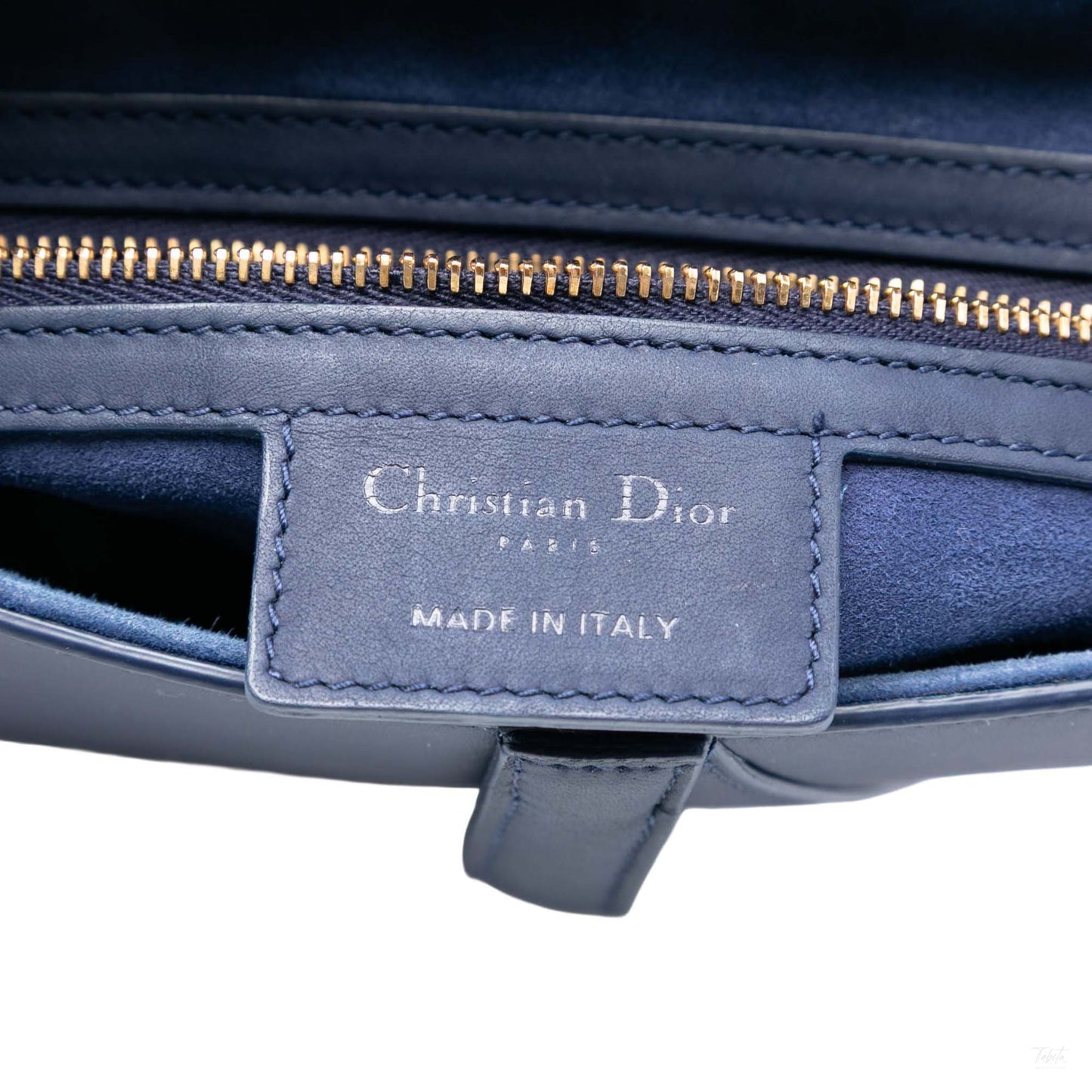 Second hand Dior Saddle Ultra Matte Calfskin Leather No Strap Handbag Blue - Tabita Bags
