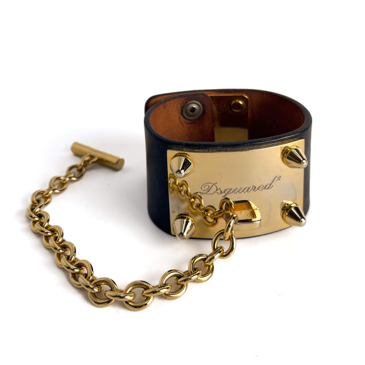 Second hand Disquared 2 Leather Bracelet 18 CM Black - Tabita Bags