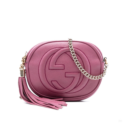 Second hand Gucci Disco Soho Leather Camera Crossbody Pink - Tabita Bags