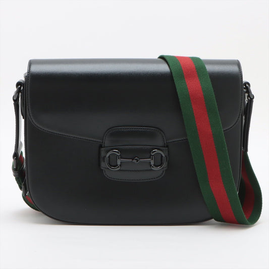 Second hand Gucci Horsebit 1955 Leather 2 - Ways Messenger Shoulder Bag Black - Tabita Bags