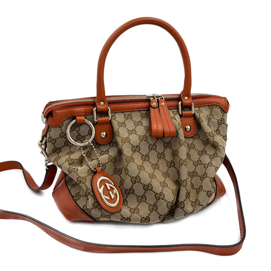 Second hand Gucci Interlocking Canvas 2 - Ways Trunk Shoulder Bag Orange - Tabita Bags