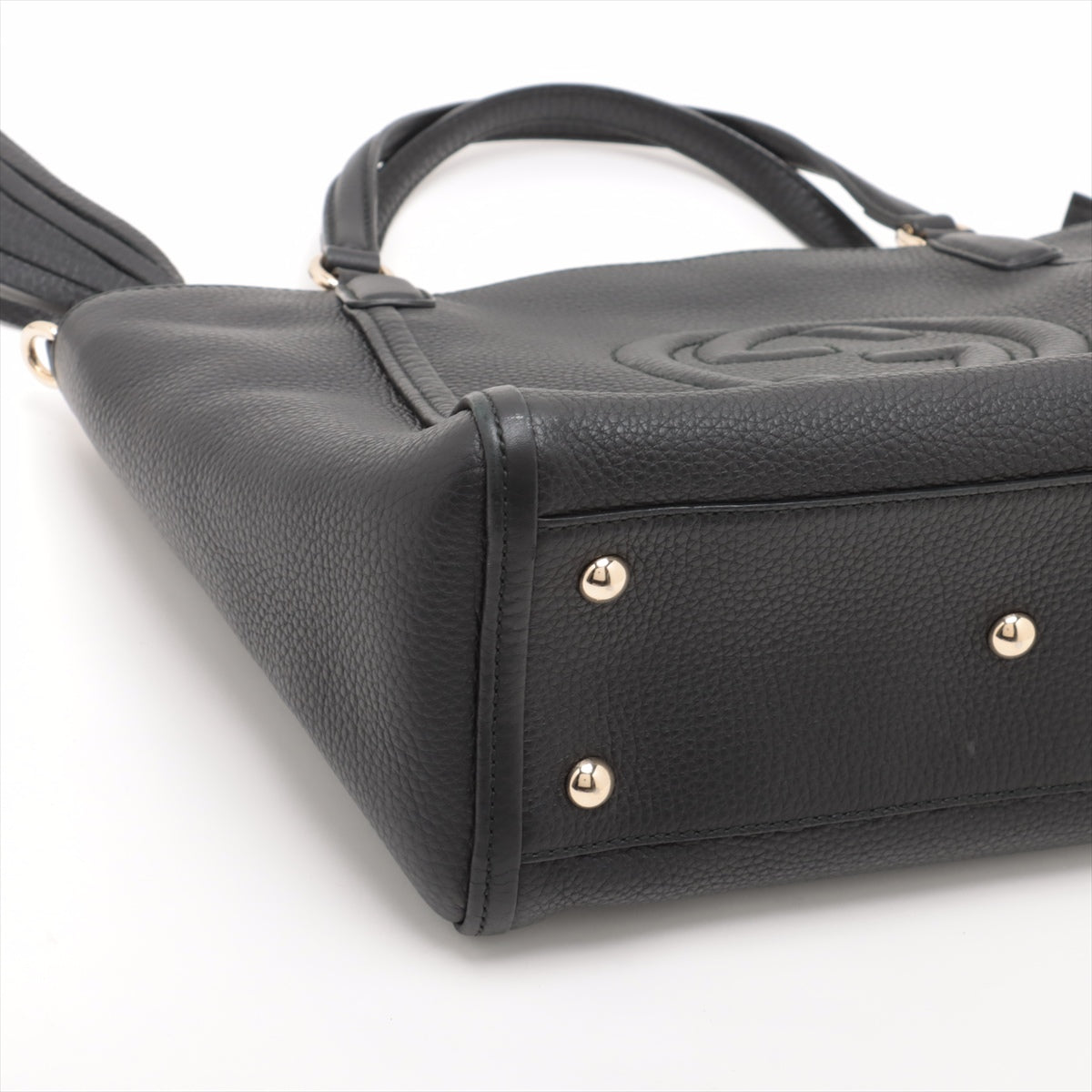 Second hand Gucci Soho Leather Zipper Closure Tote Shoulder Bag Black - Tabita Bags