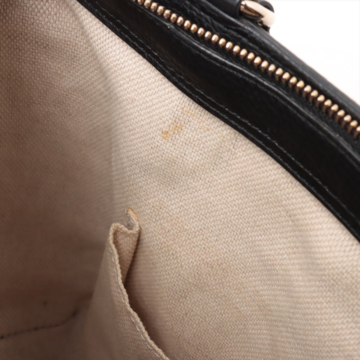 Second hand Gucci Soho Leather Zipper Closure Tote Shoulder Bag Black - Tabita Bags