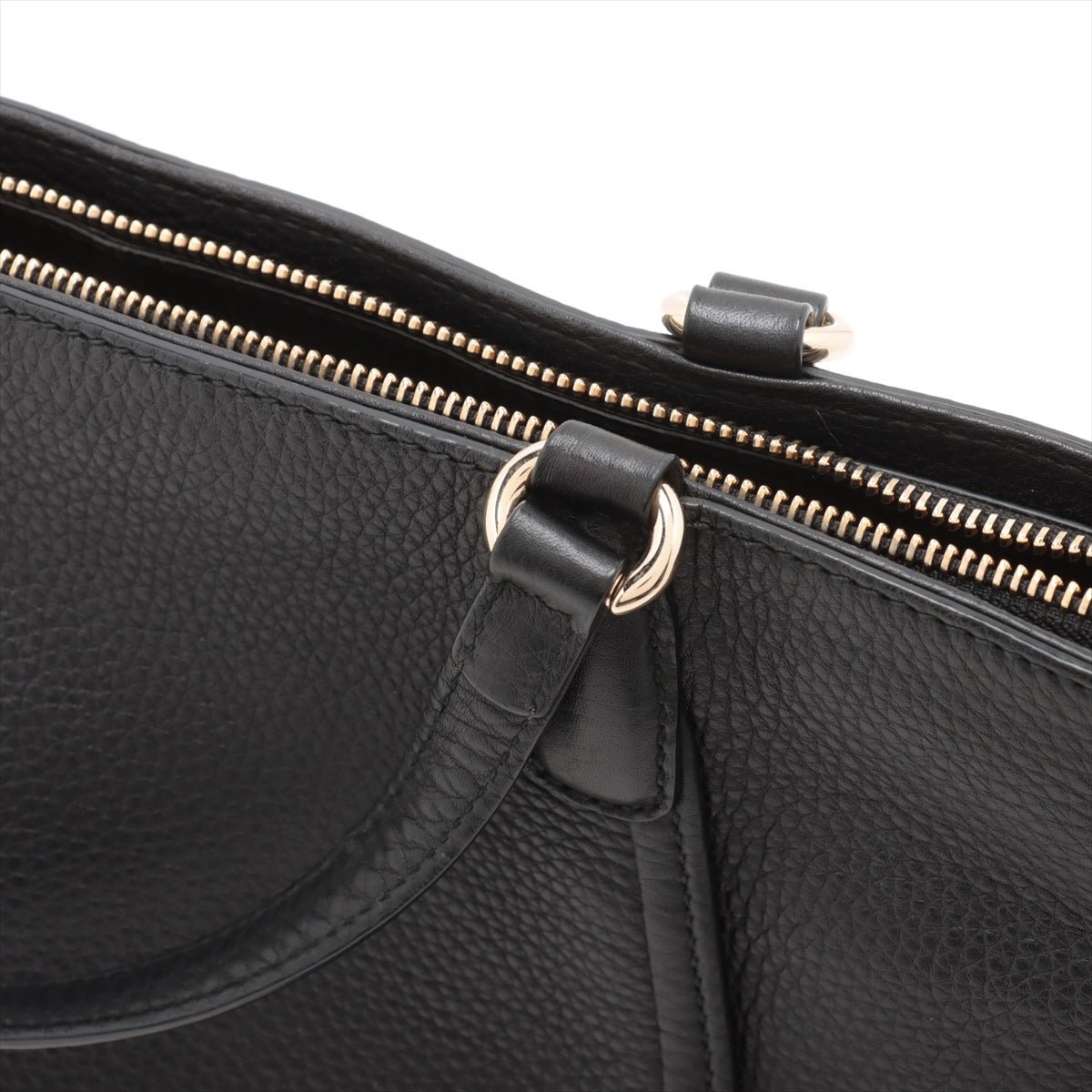 Second hand Gucci Soho Leather Zipper Closure Tote Shoulder Bag Black - Tabita Bags