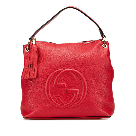 Second hand Gucci Soho Zipper Closure Leather 2 - Ways Hobo Crossbody Red - Tabita Bags