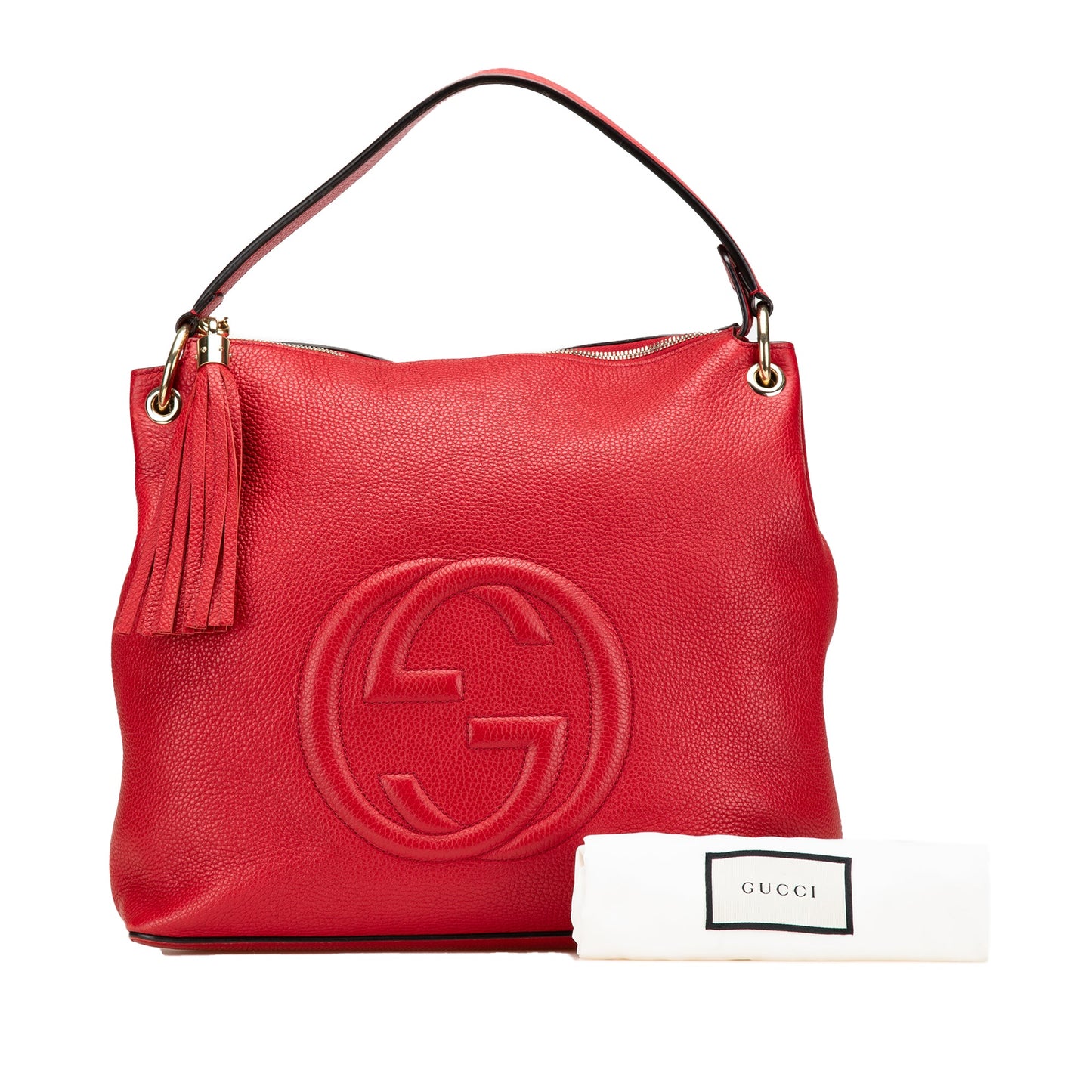 Second hand Gucci Soho Zipper Closure Leather 2 - Ways Hobo Crossbody Red - Tabita Bags