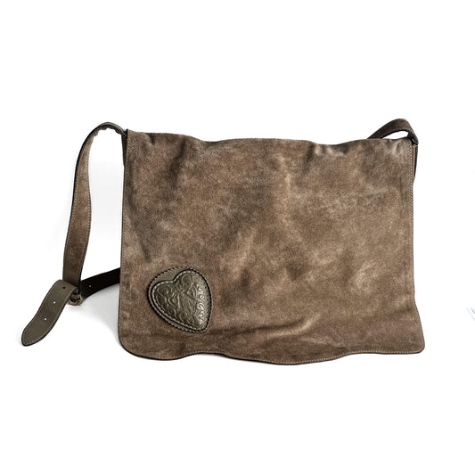 Second hand Gucci Tribeca Suede Messenger Shoulder Bag Beige - Tabita Bags