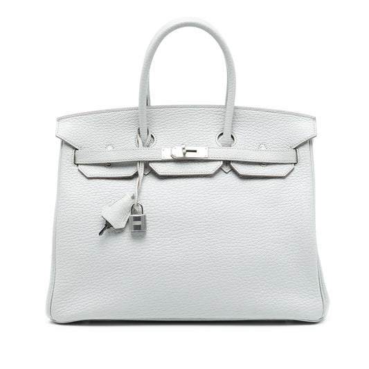 Second hand Hermes Birkin 35 Togo Leather Top - handle Bag Gris Pale - Tabita Bags