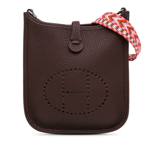 Second hand Hermes Evelyne 16 TPM Amazone Taurillon Clemence Leather Hobo Bag Brown - Tabita Bags