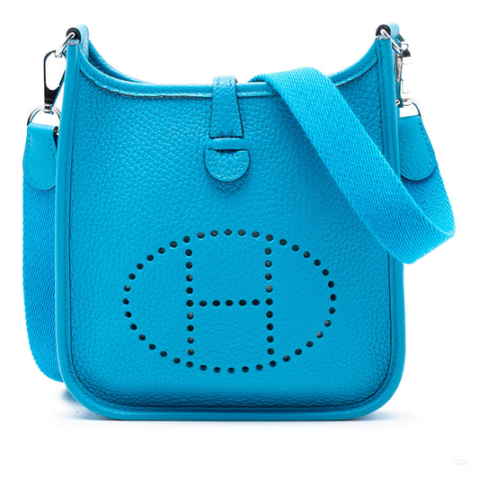 Second hand Hermes Evelyne 16 TPM Clemence Leather Hobo Crossbody Bleu Frida - Tabita Bags