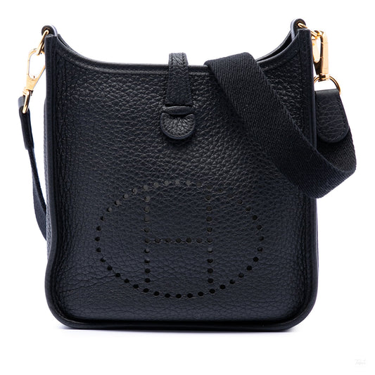Second hand Hermes Evelyne 16 TPM Clemence Leather Hobo Crossbody Blue - Tabita Bags