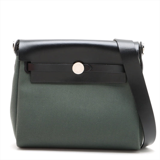 Second hand Hermes Herbag Mini Vache Hunter Leather Crossbody Green - Tabita Bags