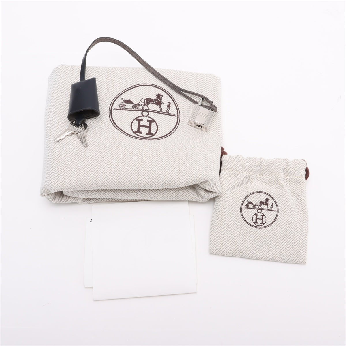 Second hand Hermes Herbag PM Toile Officier × Vache Hunter Leather & Canvas Zip Top-handle Handbag Blue - Tabita Bags