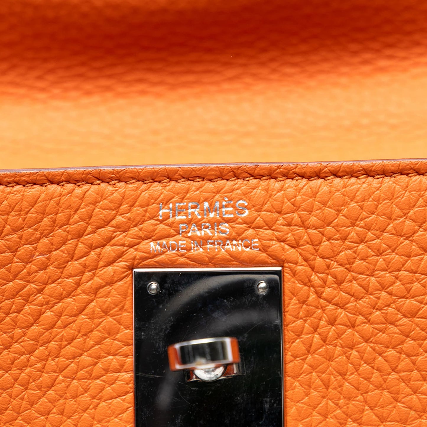 Second hand Hermes Kelly 35 Togo Leather Top - handle Handbag Orange - Tabita Bags