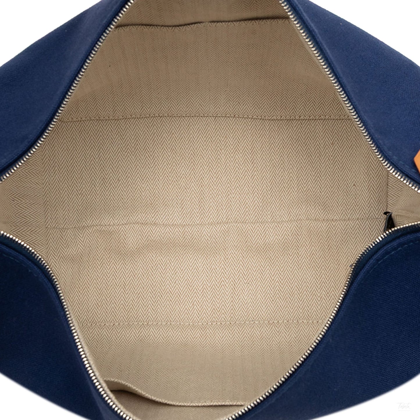 Second hand Hermes Trousse de Toilette Bride GM Wool Beauty Case Blue - Tabita Bags